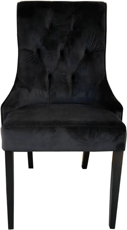 Chaise de salle à manger de luxe Casa Padrino noir / noir sans accoudoirs - Néoclassique Sichere Zahlung