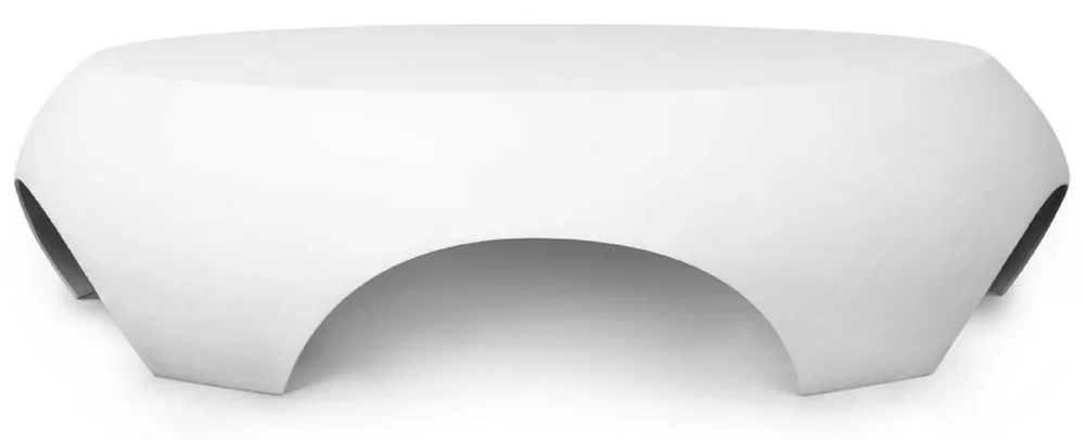 Casa Padrino table de jardin de luxe blanc mat Ø 140 x H. 35 cm - Table basse ronde résistante aux intempéries - Meubles Table de Jardin et de Terrasse - Collection de Luxe Schnäppchen