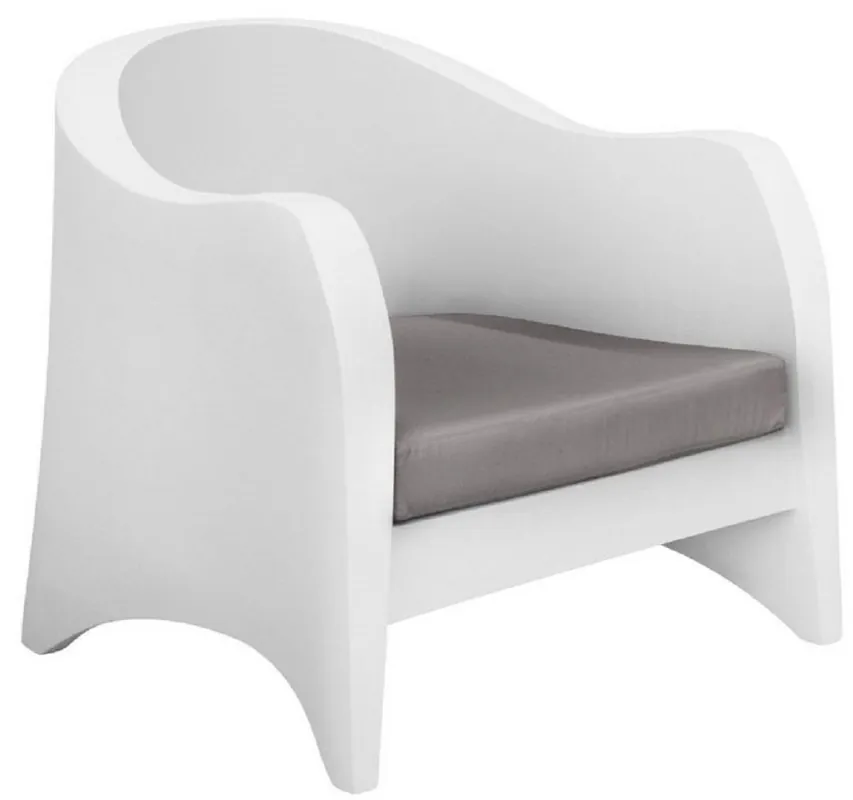 Schneller Versand Casa Padrino fauteuil de jardin design blanc mat / gris foncé 79 x 72 x H. 73 cm - Fauteuil de terrasse de jardin résistant aux intempéries - Mobilier d'Hôtel - Qualité de Luxe