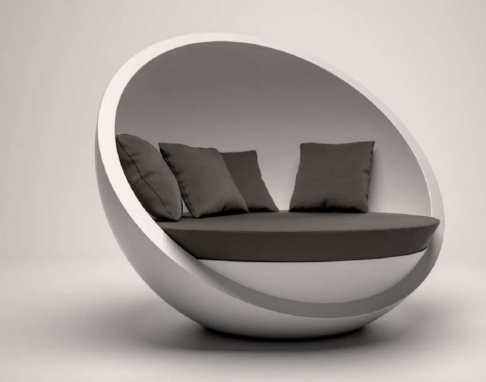 Rabatt Casa Padrino îlot de couchée design blanc mat / gris foncé 140 x 130 x H. 122 cm - Îlot soleil résistant aux intempéries - Mobilier d'hôtel de terrasses de jardin - Qualité de Luxe