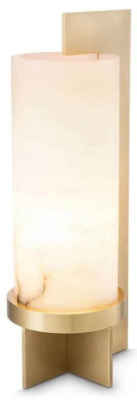 Ausverkauf Casa Padrino lampe de table design laiton antique / albâtre 19 x 15 x H. 45 cm - Lampe de table moderne avec abat-jour en albâtre - Collection de Luxe