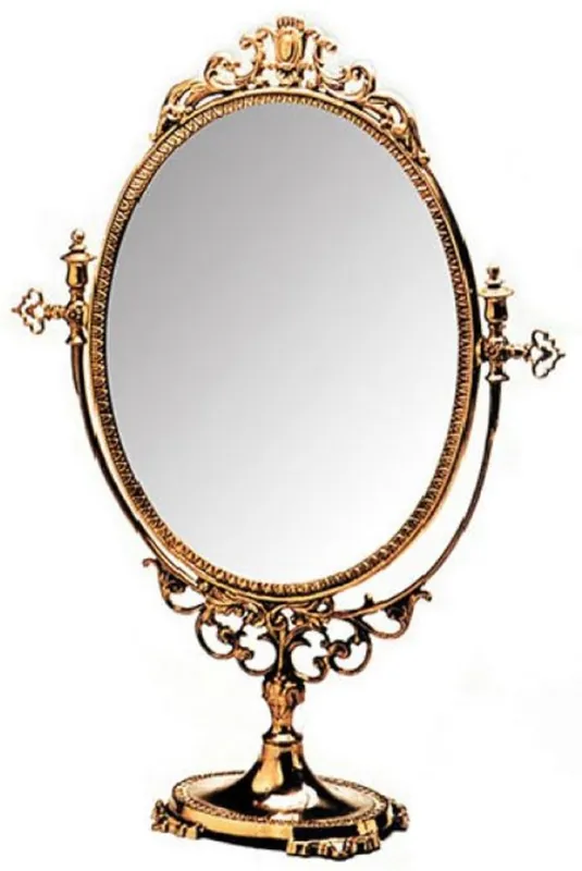 Bestpreis Casa Padrino miroir de maquillage baroque de luxe en laiton or 40 x H. 60 cm - Miroir de Table - Miroir Cosmétique - Accessoires de Décoration Baroque
