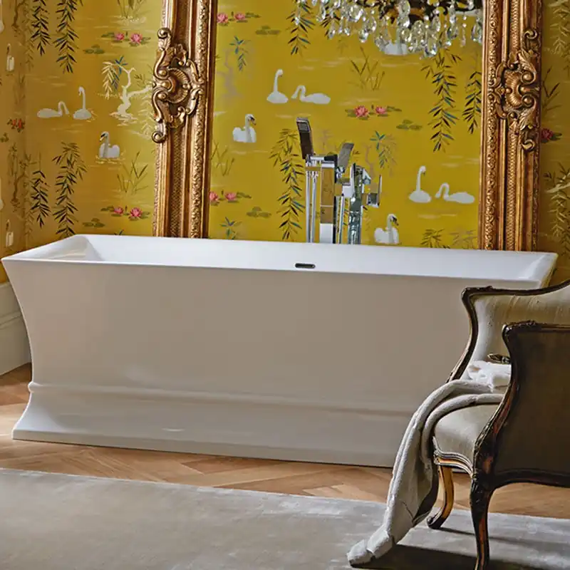 Knallerangebot Casa Padrino baignoire de luxe autoportante blanche angulaire 1695 mm - baignoire autoportante rétro antique - meubles de salle de bain baroque et art nouveau