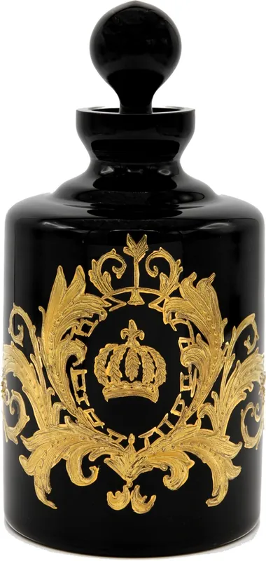 Bestpreis Pompöös by Casa Padrino carafe à whisky de luxe plaquée or 24 carats noir / or Ø 12,5 x H. 25 cm - Carafe en verre Pompöös conçue par Harald Glööckler