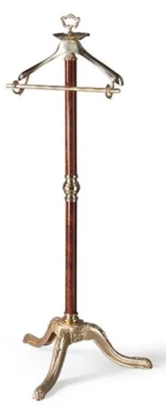 Solange Der Vorrat Reicht Casa Padrino stand de garde-robe baroque de luxe laiton / marron foncé 40 x 40 x H. 133 cm - Porte-manteau en laiton noble - Meubles de Porte-Manteau d'Hôtel Baroque