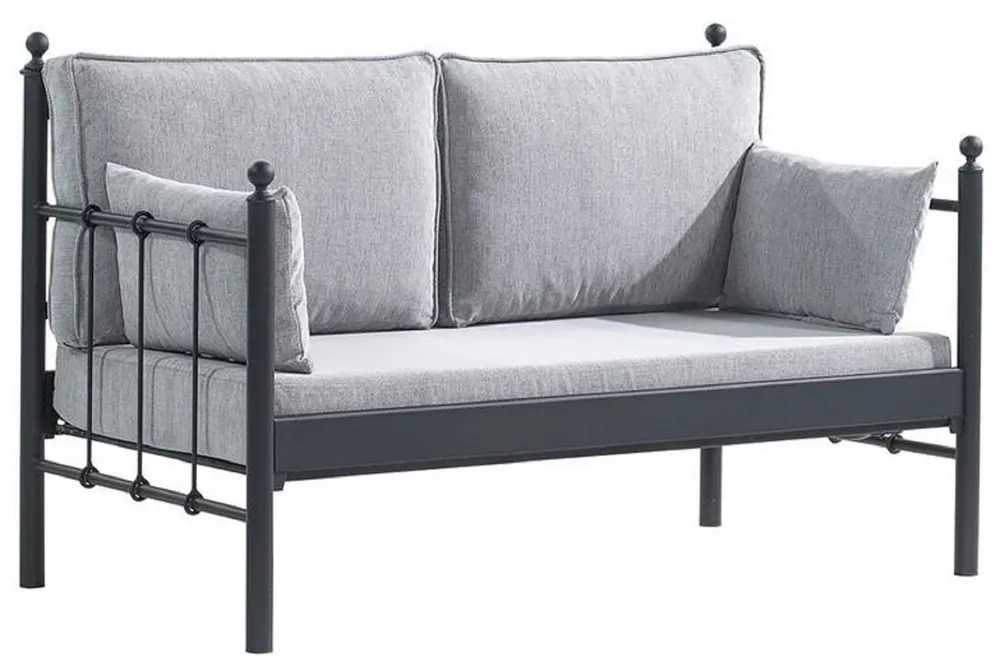 Casa Padrino canapé de jardin Art Nouveau noir / gris clair 140 x 70 x H. 92 cm - Canapé de Jardin - Canapé de Patio - Mobilier de Jardin et Patio Art Nouveau Schneller Versand