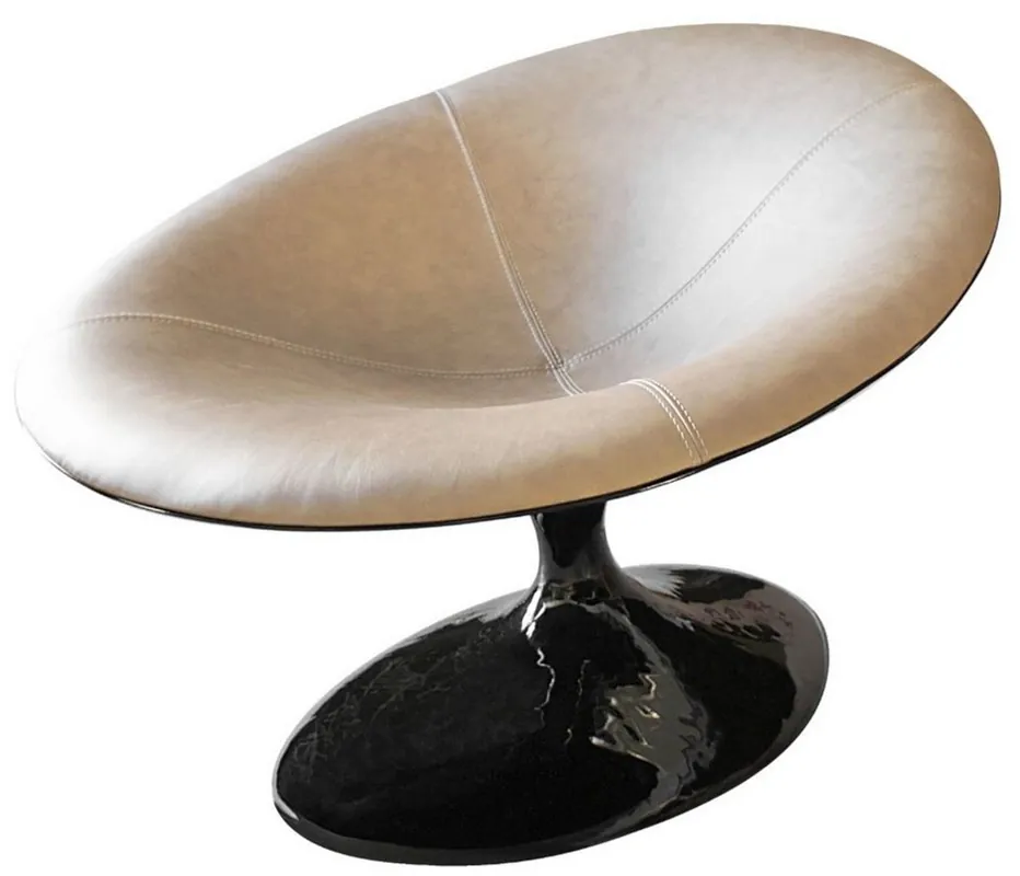 Neue Ware Casa Padrino fauteuil design noir brillant / beige 86 x 110 x H. 70 cm - Fauteuil de salon - Fauteuil d'hôtel - Mobilier design - Qualité de Luxe