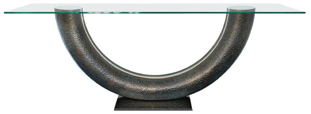 Markenprodukt Casa Padrino console de luxe bronze 230 x 45 x H. 86 cm - Console avec plateau en verre - Meubles de salon - Meubles d'hôtel - Collection de Luxe