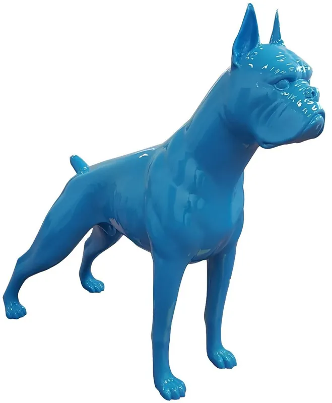 Billig Casa Padrino décoration figure boxer chien bleu 190 x H. 173 cm - énorme sculpture - Décoration de Jardin