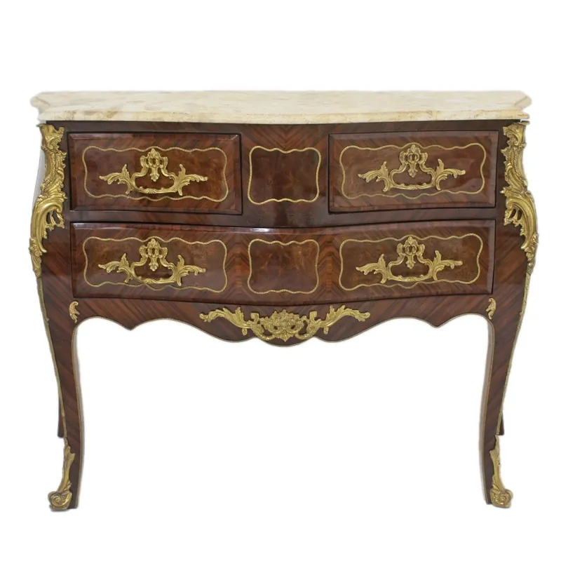 Commode baroque Casa Padrino marron avec plateau en marbre crème 120 cm fait main - Meubles baroques de style ancien Günstig