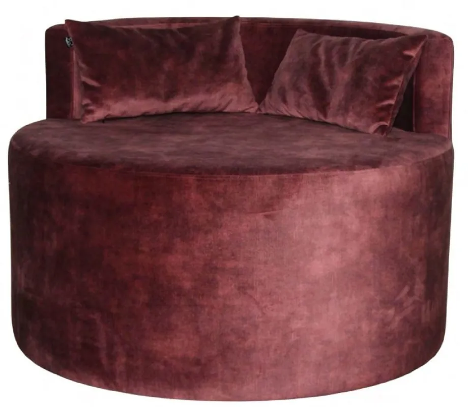 Knallerangebot Casa Padrino fauteuil de luxe vin rouge Ø 90 x H. 65 cm - Fauteuil de salon rond - Fauteuil d'Hôtel - Mobilier de Luxe