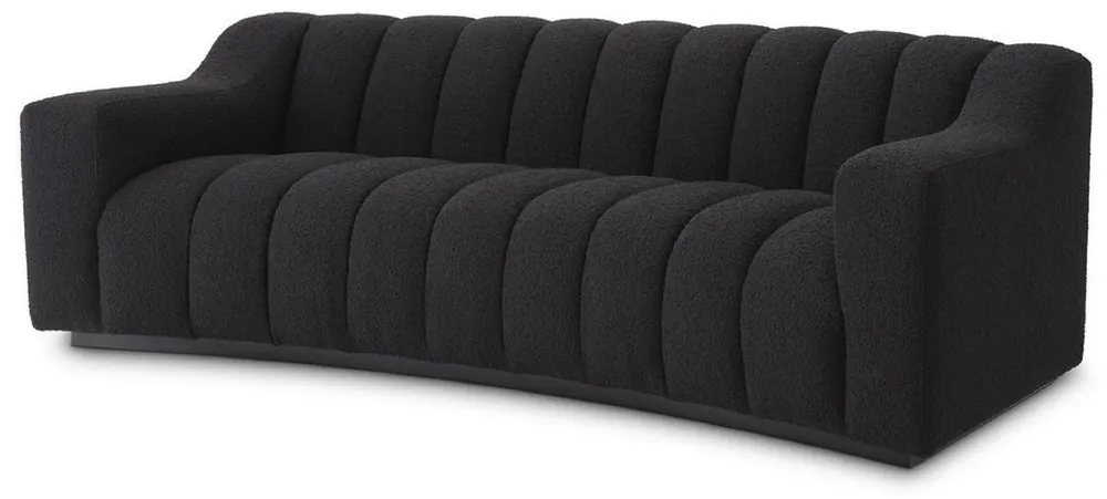 Angebot Casa Padrino canapé de luxe noir 234 x 96 x H. 76,5 cm - Canapé de salon légèrement incurvé - Canapé d'Hôtel - Qualité de Luxe