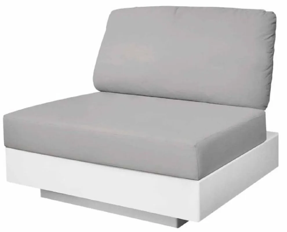 Casa Padrino fauteuil de jardin de luxe gris / blanc mat 70 x 90 x H. 70 cm - Fauteuil de terrasse de jardin résistant aux intempéries - Mobilier d'Hôtel - Qualité de Luxe Letzte Chance