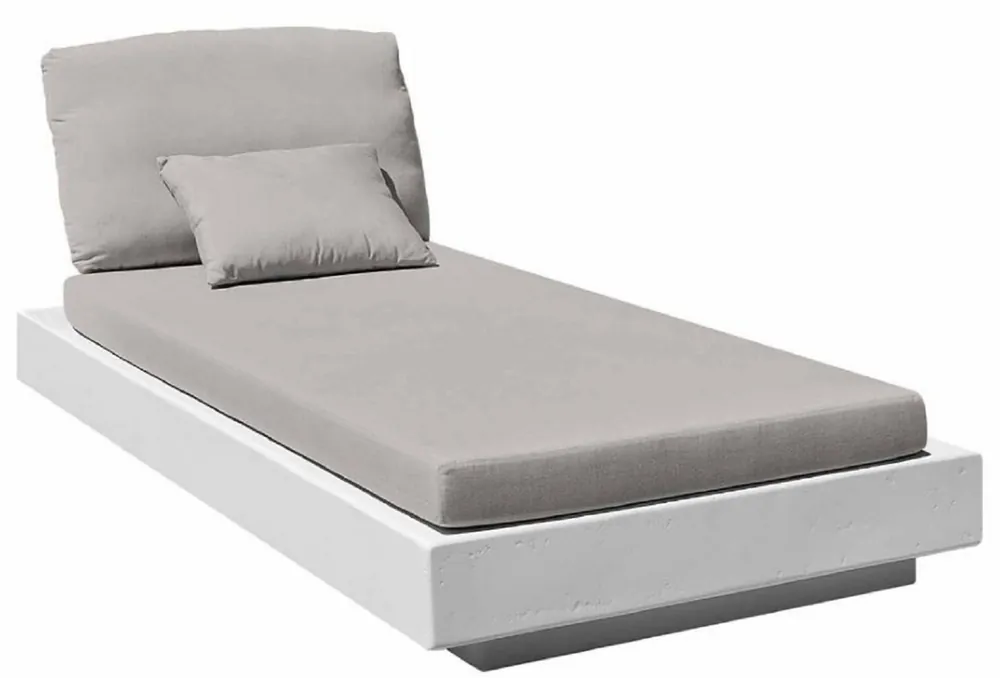 Versand Am Gleichen Tag Casa Padrino chaise longue de jardin de luxe gris / blanc mat 200 x 90 x H. 60 cm - Chaise longue moderne résistante aux intempéries - Mobilier de piscine de hôtel de jardin - Qualité de Luxe