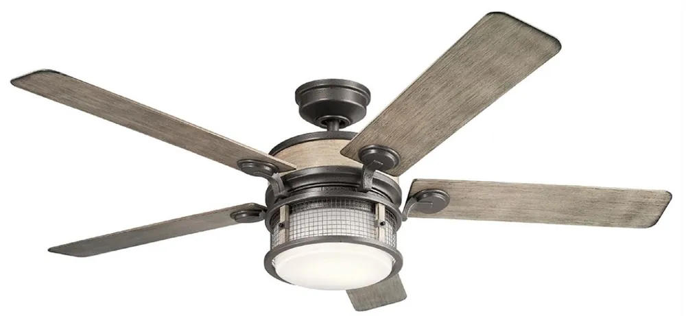 Casa Padrino ventilateur de plafond de luxe gris antique 152 x H. 42 cm - Ventilateur moderne dimmable avec éclairage LED et télécommande - Accessoires de Luxe Mega-Angebot