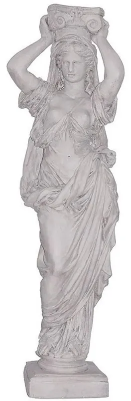 Sonderaktion Casa Padrino sculpture Art Nouveau de luxe dame gris 46 x 30 x H. 146 cm - Magnifique statue en céramique - Figurine de décoration fait main - Accessoires de Décoration Jardin et Terrasse