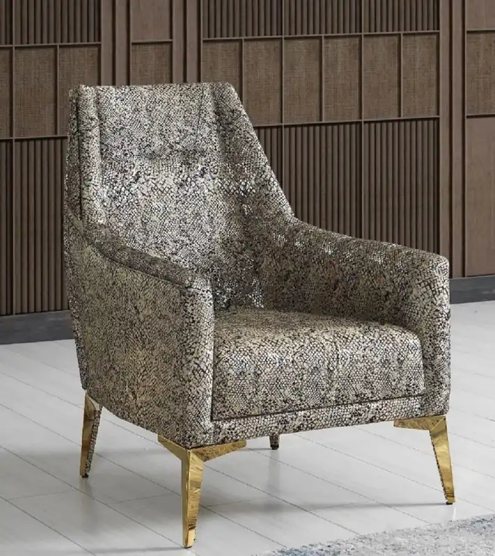 Casa Padrino fauteuil de salon de luxe beige / gris / or 70 x 95 x H. 96 cm - Meubles de salon - Meubles de luxe Sichere Zahlung