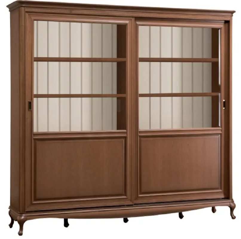 Günstig Casa Padrino armoire à livres art nouveau de luxe marron / crème 222,9 x 46,1 x H. 196,6 cm - Armoire en bois massif avec 2 portes coulissantes - Armoire de Salon - Armoire de Bureau