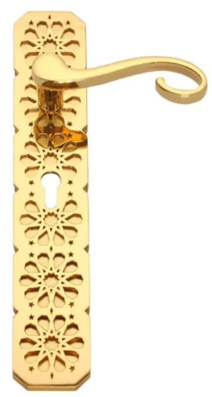Finale Aktion Casa Padrino ensemble de poignées de porte baroque de luxe or 16,5 x H. 60 cm - Poignées de porte nobles avec placage d'or 24 carats - Magnifique accessoires de vie dans le style baroque
