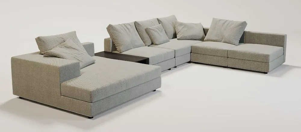 Casa Padrino canapé d'angle de luxe gris / noir / argent 430 x 319 x H. 60 cm - Canapé de salon noble avec coussins - Mobilier de Luxe - Qualité de Luxe Super-Preis