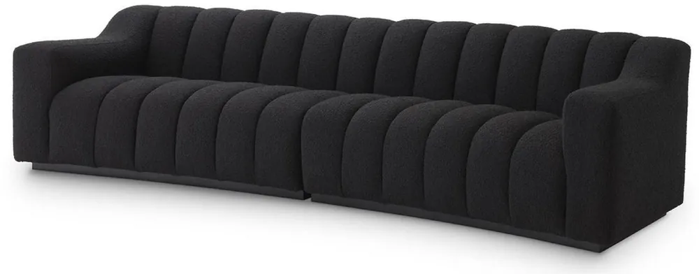 Casa Padrino canapé de luxe noir 300 x 100 x H. 78,5 cm - Canapé de salon légèrement incurvé - Canapé d'Hôtel - Qualité de Luxe Schnäppchen
