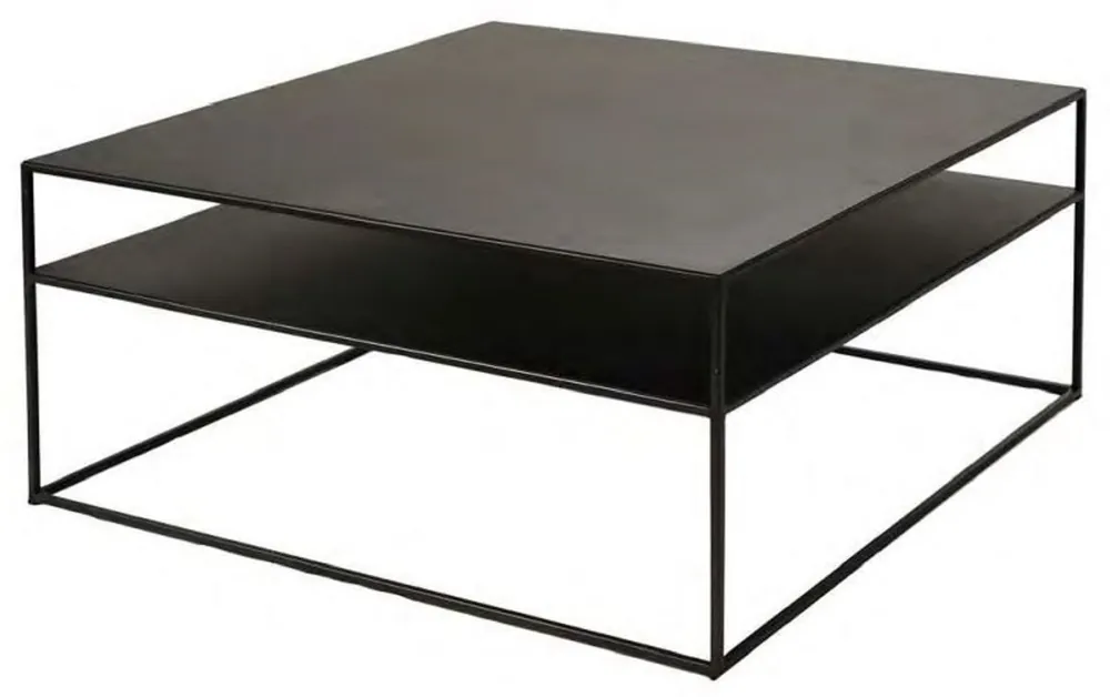 Expressversand Casa Padrino table basse de luxe noir 80 x 80 x H. 40 cm - Table de salon moderne en métal - Meubles de salon de luxe