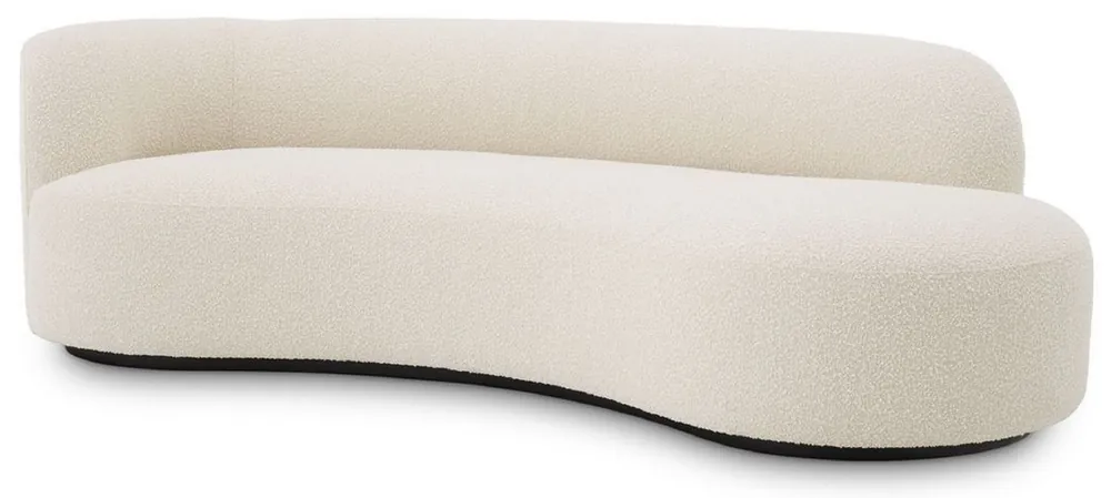 Casa Padrino canapé de luxe crème / noir 230 x 110 x H. 68 cm - Canapé de salon galbé - Canapé d'Hôtel - Qualité de Luxe Direktkauf