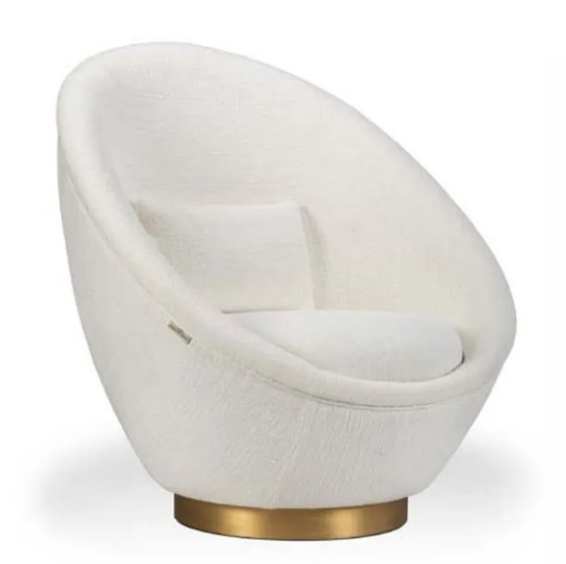 Casa Padrino fauteuil lounge design blanc / laiton 85 x 90 x H. 95 cm - Fauteuil de salon - Fauteuil d'hôtel - Qualité de luxe Wochenendangebot