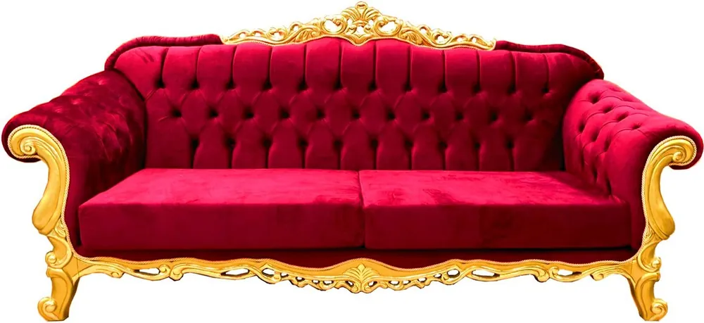 Sonderaktion Casa Padrino canapé baroque de luxe bordeaux / or 240 cm - somptueux canapé de salon - mobilier de style baroque