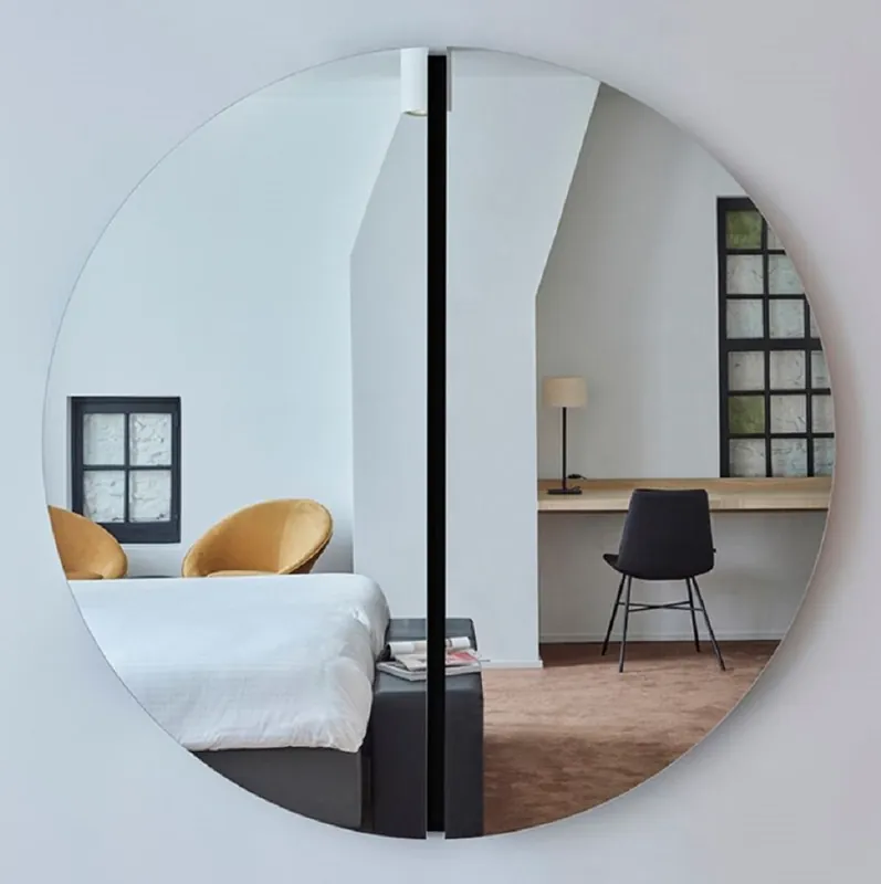 Echt Casa Padrino miroir de luxe noir Ø 150 cm - Miroir mural rond - Miroir d'Hôtel de Restaurant de Salon
