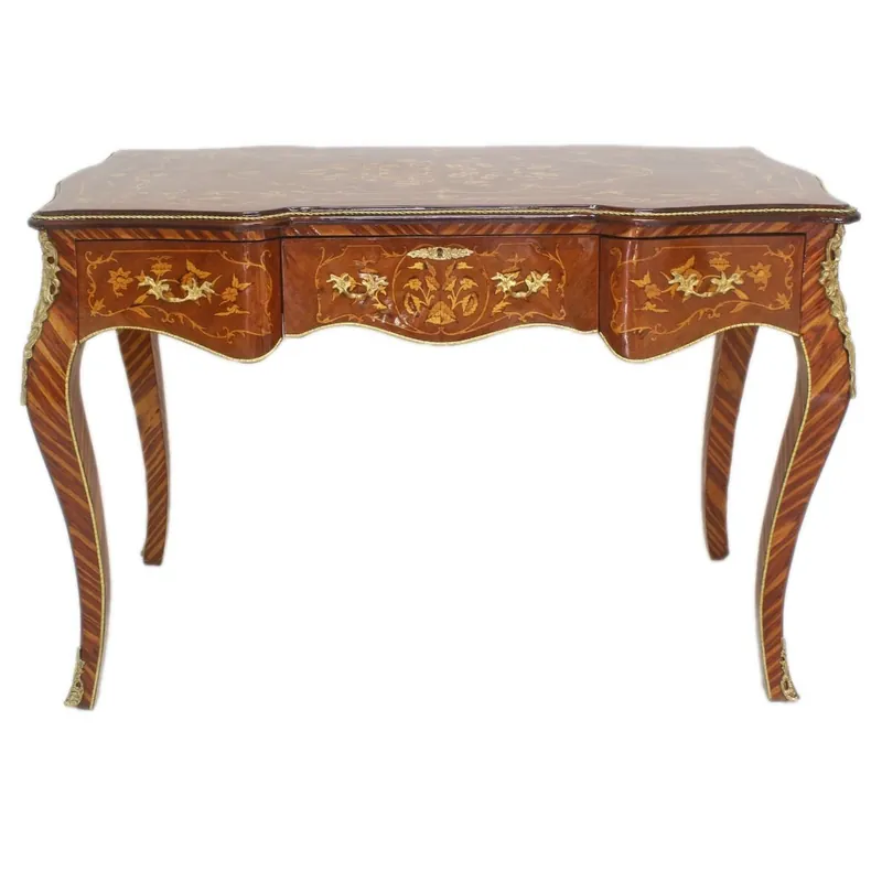 Casa Padrino secrétaire baroque incrustation d'acajou / or 120 cm - table de bureau style antique fait main - mobilier de bureau baroque Schnäppchen