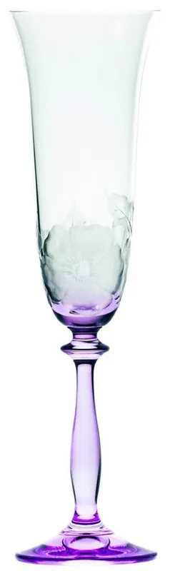 Zertifiziert Casa Padrino ensemble de 6 verres à champagne baroque de luxe violet Ø 7 x H. 24,5 cm - Verres à champagne faits à la main et gravés à la main - Accessoires pour Hôtels et Restaurants