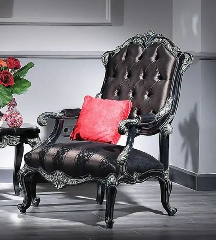 Sonderangebot Casa Padrino fauteuil baroque de luxe noir / vert / or - Magnifique fauteuil de salon avec motif élégant - Mobilier de salon baroque