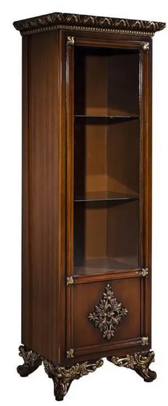 Top-Seller Casa Padrino armoire vitrine baroque de luxe marron / or - Vitrine fait main en bois massif - Meuble de salon baroque