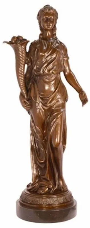 Casa Padrino sculpture en bronze Art Nouveau de luxe dame bronze / noir 36 x 24,8 x H. 85,4 cm - élégante figure en bronze avec socle en marbre - Accessoires de Décoration Baroque & Art Nouveau Neue Kollektion