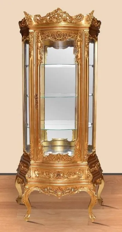 Casa Padrino vitrine baroque or - Magnifique armoire baroque avec tiroir - Meuble de salon baroque fait main Begrenztes Angebot