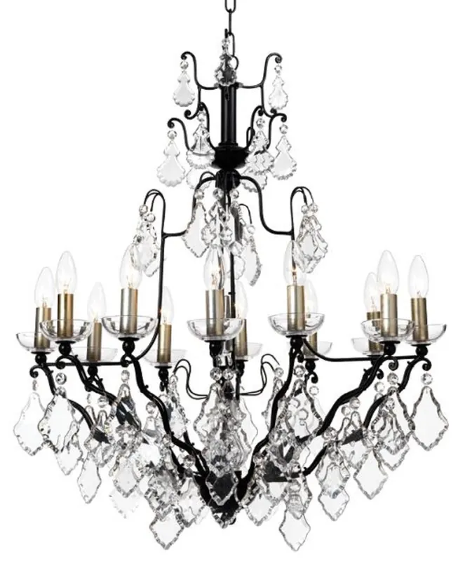 Casa Padrino lustre baroque luxe cristal noir 70 x 58 x H. 85 cm - Lustre de Salon Baroque & Art Nouveau Sonderaktion