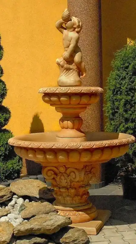 Casa Padrino fontaine baroque beige Ø 114 x H. 185 cm - Magnifique fontaine de jardin - Fontaine de décoration de jardin - Accessoires de décoration de jardin baroque Zertifiziert