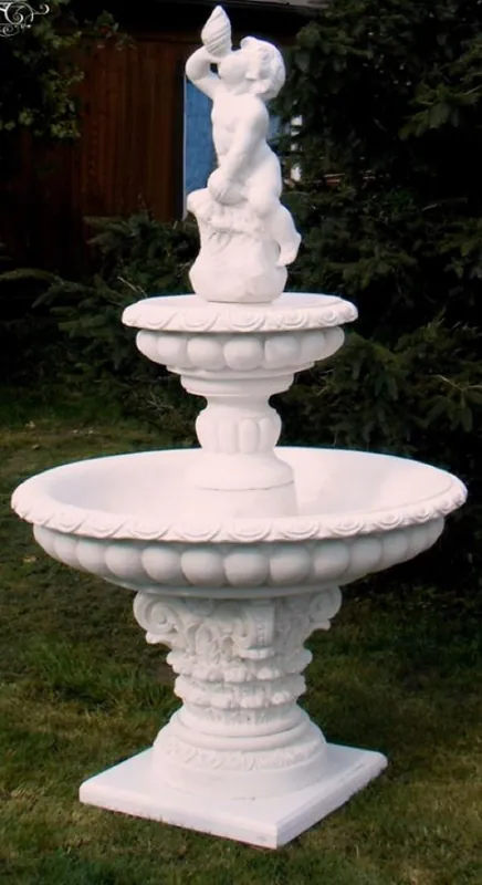 Casa Padrino fontaine baroque blanc Ø 114 x H. 185 cm - Magnifique fontaine de jardin - Fontaine de décoration de jardin - Accessoires de décoration de jardin baroque Direktkauf