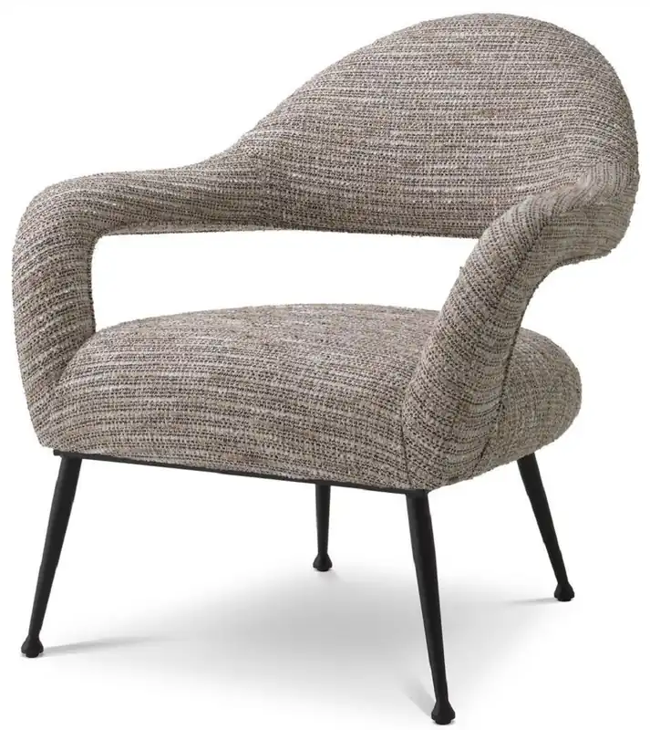 Casa Padrino fauteuil design beige / noir 80 x 76 x H. 85 cm - Fauteuil de Salon - Mobilier Design - Qualité de Luxe Neue Ware