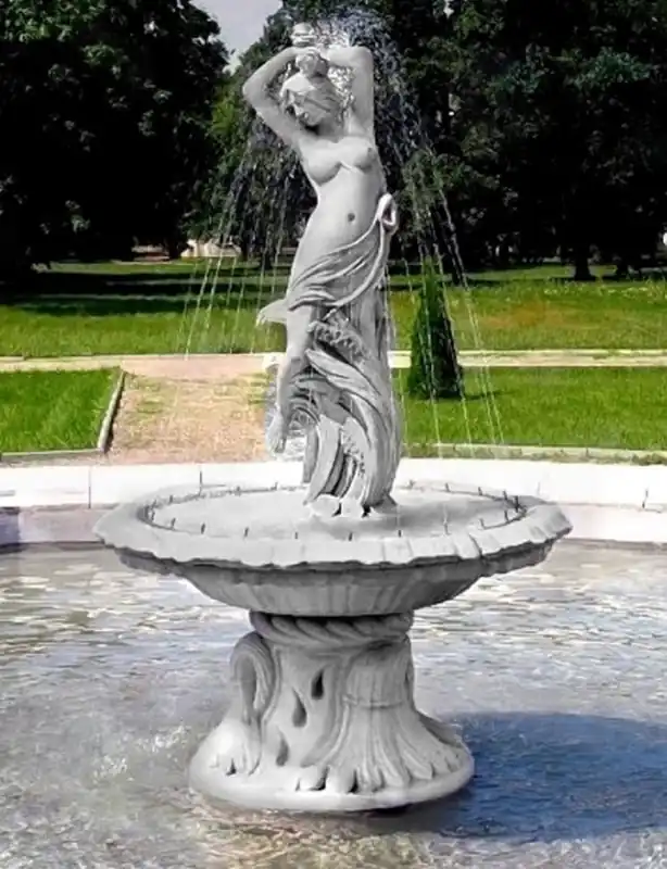 Sonderangebot Casa Padrino fontaine Art Nouveau gris Ø 145 x H. 234 cm - Magnifique fontaine de jardin - Fontaine de décoration de jardin - Accessoires de Décoration de Jardin Baroque & Art Nouveau
