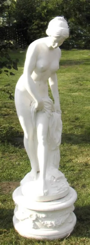 Billig Casa Padrino sculpture décoration de jardin Art Nouveau avec piédestal blanc H. 150 cm - Figurine de décoration de jardin - Accessoires Décoration Jardin et Terrasse