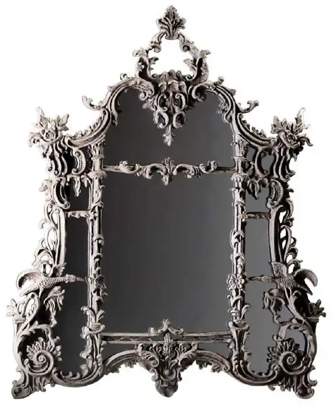 Casa Padrino miroir baroque gris - Magnifique miroir mural fait main de style baroque - Miroir armoire style antique - Miroir de salon - Mobilier Baroque Top-Seller