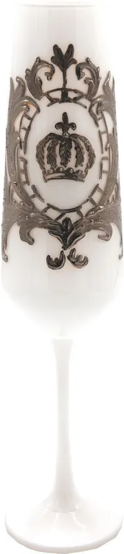 Pompöös by Casa Padrino verre à champagne de luxe avec revêtement en platine noble blanc / argent Ø 6 x H. 25 cm - Verre à champagne Pompöös conçu par Harald Glööckler Garantierte Lieferung