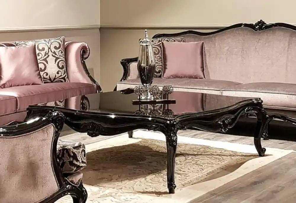 Billig Casa Padrino table basse baroque de luxe noir - Table de salon en bois massif fait main - Meubles de salon baroques - Noble & Magnifique