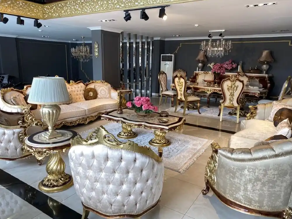 Solange Der Vorrat Reicht Casa Padrino ensemble de salon baroque de luxe argent / marron / or - 2 Canapés & 2 Fauteuils & 1 Table Basse & 2 Tables d'Appoint - Mobilier de salon baroque fait main - Noble & Magnifique