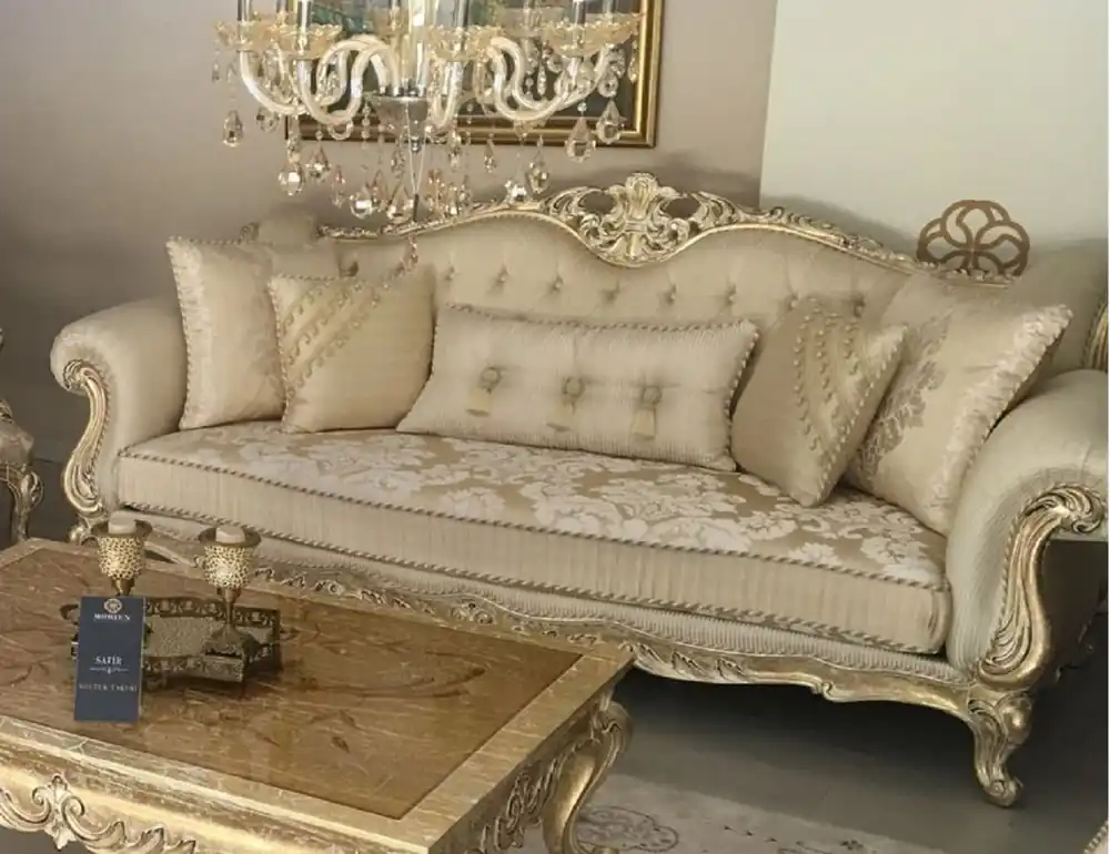 Bestpreis Casa Padrino canapé baroque de luxe or / or antique - Magnifique canapé de salon avec motif élégant - Mobilier de salon baroque