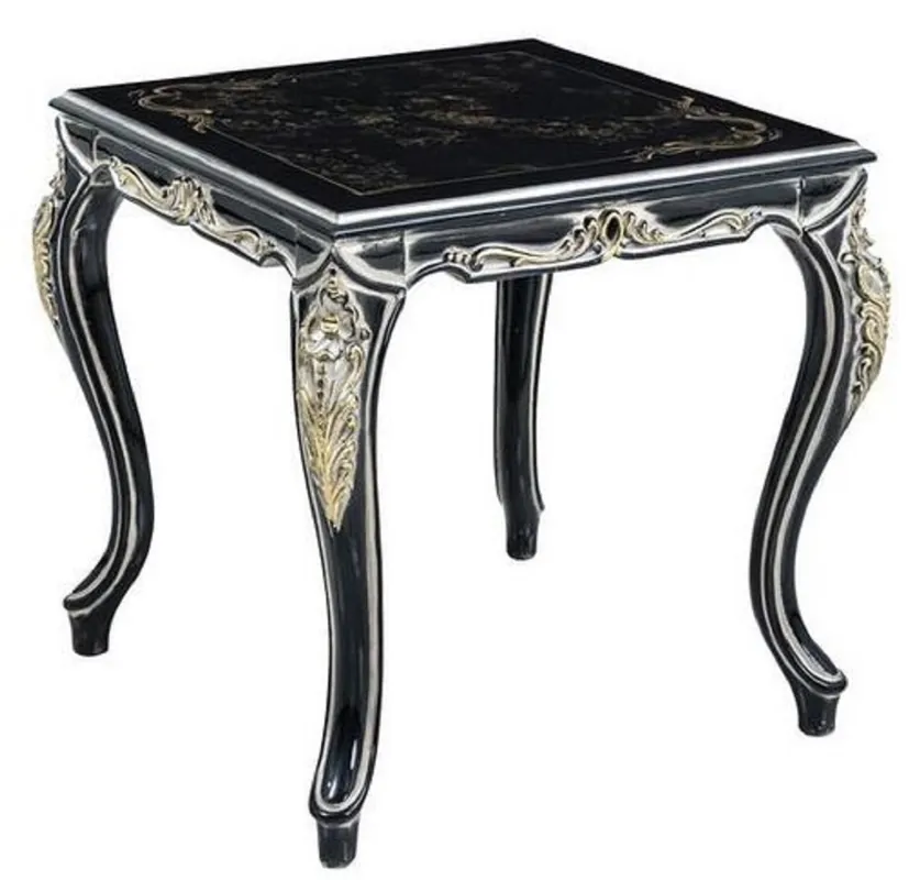 Casa Padrino table d'appoint baroque de luxe noir / or - Table fait main dans le style baroque - Meubles de salon baroques - Noble & Magnifique Begrenztes Angebot