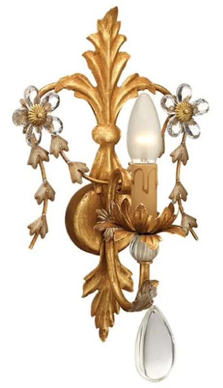 Top-Preis Casa Padrino applique murale de luxe baroque cristal or antique 24 x 15 x H. 38 cm - Élégante applique murale en métal avec verre noble de Bohême - Luminaires Baroques