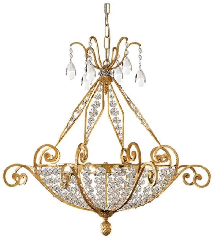 Sonderaktion Casa Padrino lustre baroque cristal de luxe or Ø 75 x H. 67 cm - Magnifique lustre avec verre cristal de Bohême - Qualité de Luxe